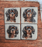  Cavalier King Charles Spaniel Dog Decoupaged Slate Coaster Set of 4