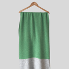 Shawl scarf wrap luxuriously soft merino lambswool spring green silver grey ends