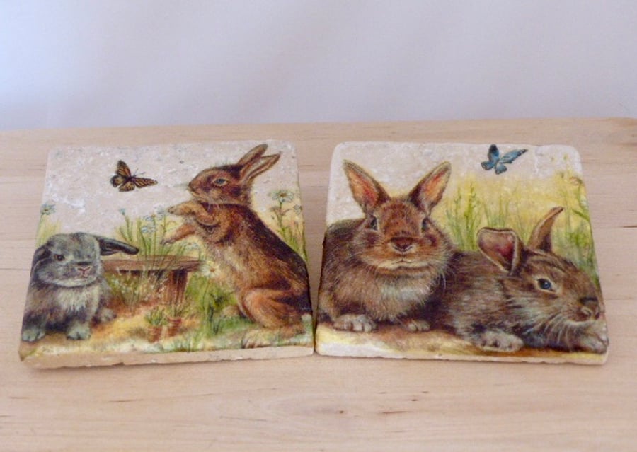 Marble 'Rabbit' Coasters