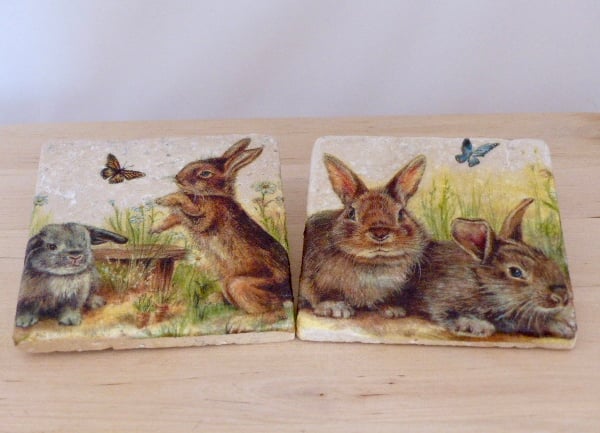 Marble 'Rabbit' Coasters