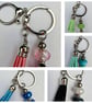 Bag charm key rings, large, assorted colours beading and tassels  - Image 8