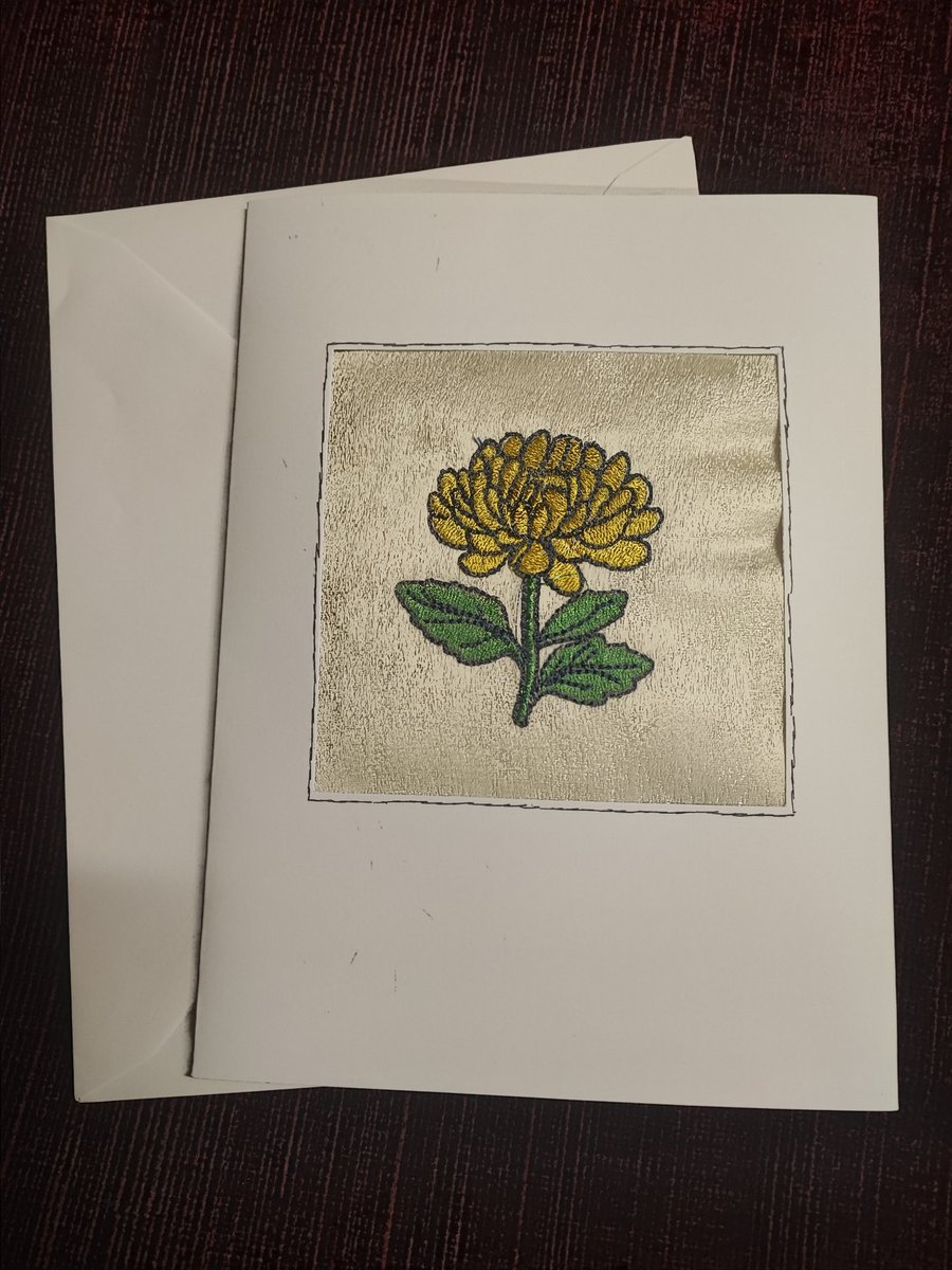 Card with Flower Embroidery