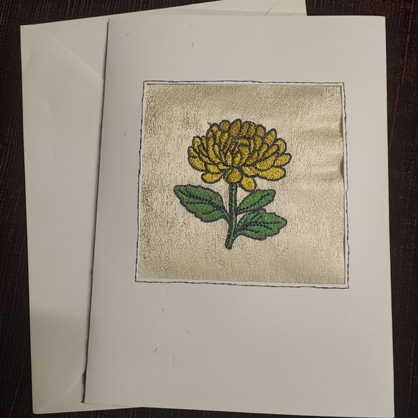 Card with Flower Embroidery