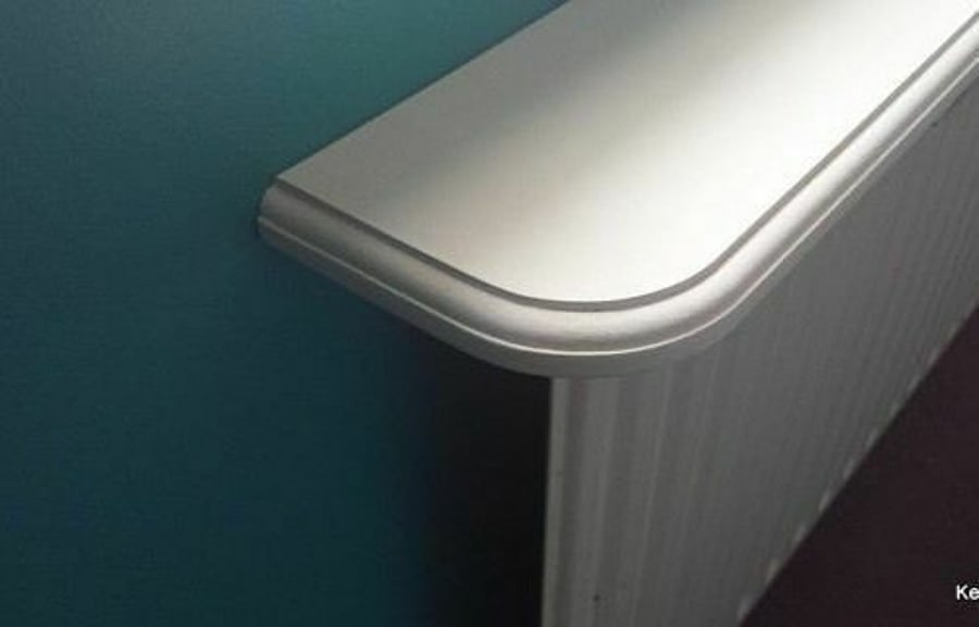 Made to order 140mm Deep Round Corner Radiator  Shelf with Brackets 