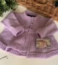 Designer Baby Girl's Hand Knitted Designer Lilac Cardigan 6-12 Months  - Image 1