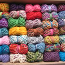 Scrappy sock yarn: 200g 4ply sock yarn in 35 mini balls mixed colours.