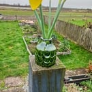 Small green bud vase