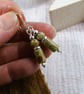 Earrings, Sterling Silver and Unakite and Jasper Droppers - Image 3