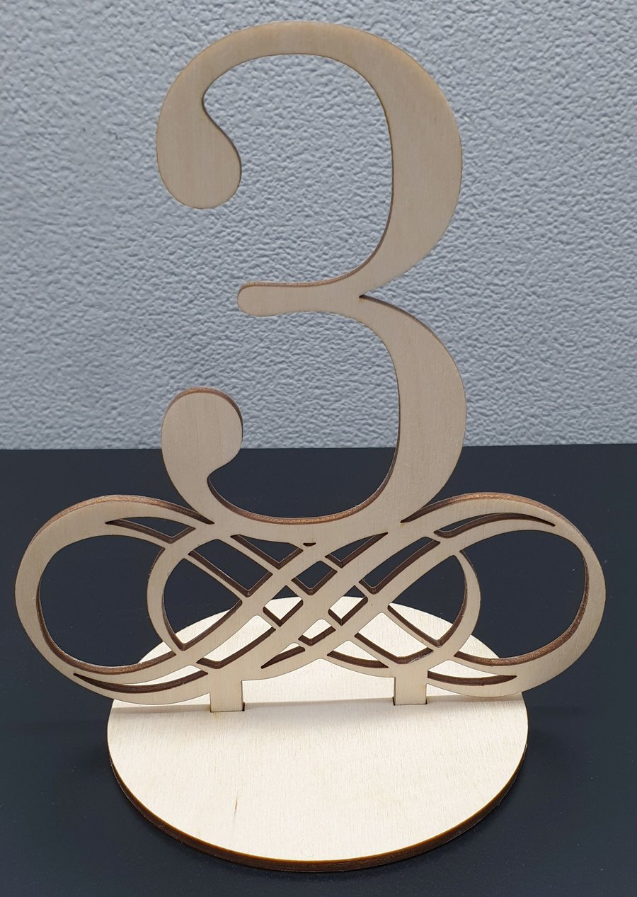 Premium Wedding Table Numbers Birch Wood - Table Number Wooden Natural Finish