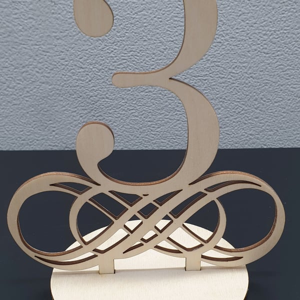 Premium Wedding Table Numbers Birch Wood - Table Number Wooden Natural Finish