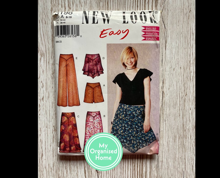 New Look 6198 sewing pattern, sizes 8-18 - unused, in factory folds