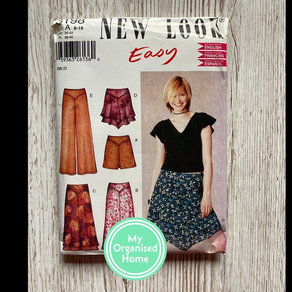 New Look 6198 sewing pattern, sizes 8-18 - unused, in factory folds