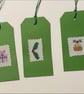 Five Large Cross-Stitch Christmas Gift Tags – Gingerbread, Robin and Pudding - Image 2