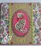 Cool Cat Leopard Blank Greeting Card - Image 1