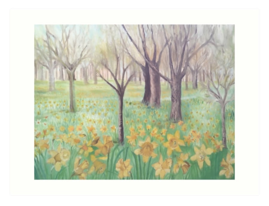 Art Print Taken From The Original Oil Painting ‘Carpet Of Daffodils’