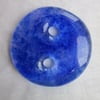 Handmade cast glass button - Royal tint