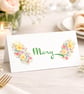 Floral Folded Name Place Cards Wedding Table Settings Personalised