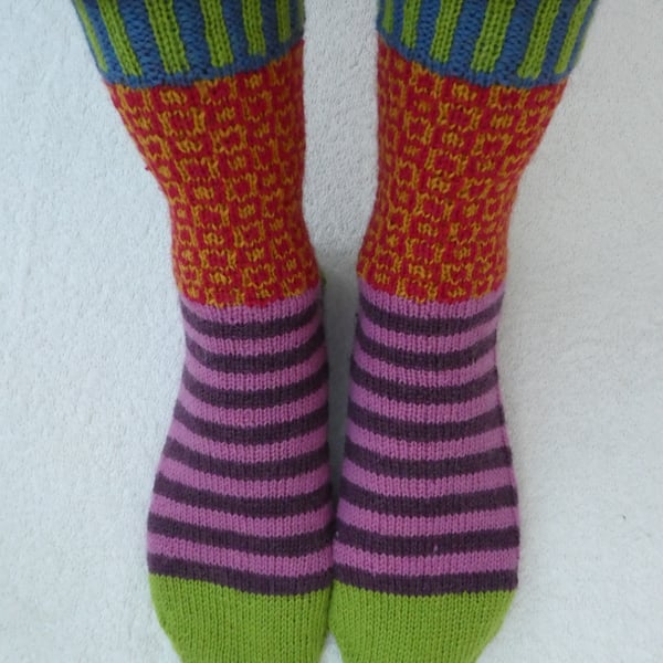 Socks 4ply Knitting. Funky Stripe Sock Knitting Pattern PDF  PDF Pattern