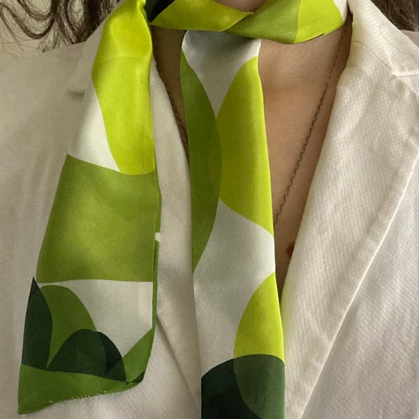  Perfectly Imperfect MINI Crepe de chine silk scarf 'Topiary Garden'