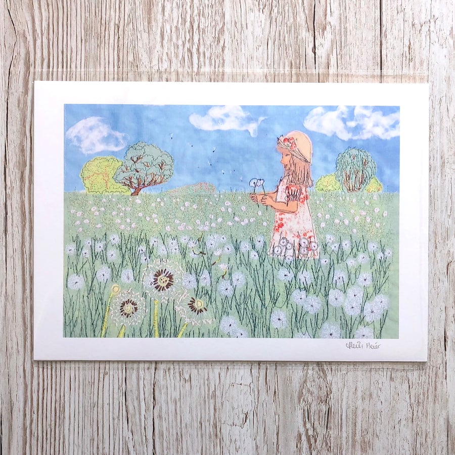 Special offer - 50% reduced for limited time Dandelion wishes giclee print