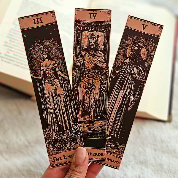 Tarot Bookmarks Set 2 - The Empress, The Emperor & The Hierophant