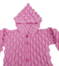 Baby cardigan in pink with hood and bobble pattern to fit 6 - 12 months  - Image 3