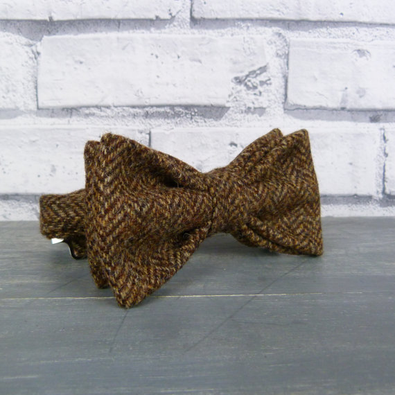 Yorkshire Tweed Bow Tie - Brown Herringbone