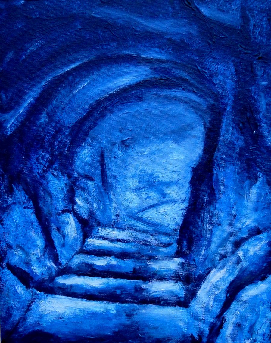 Blue Passage Original Oil Painting on Canvas Art OOAK