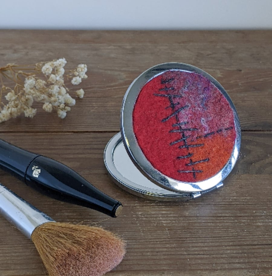 Pocket mirror, compact - autumnal shades