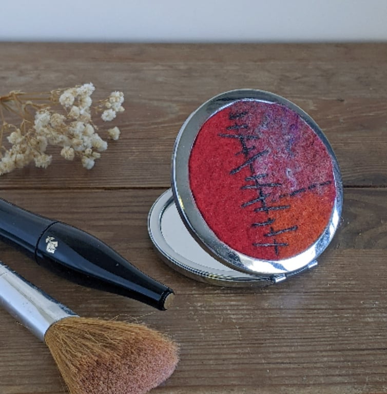 Pocket mirror, compact - autumnal shades
