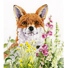 Foxglove Garden 8x11inch gilcee print of Fox in Garden
