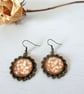 Vintage Style Dangle Earrings with Flower Art - Image 8