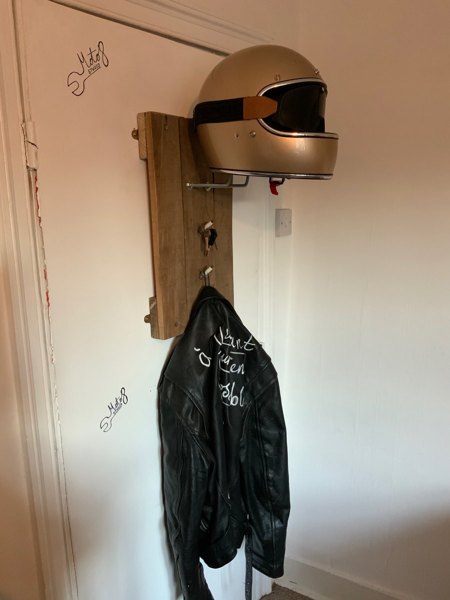 Motorcycle helmet and gear tidy