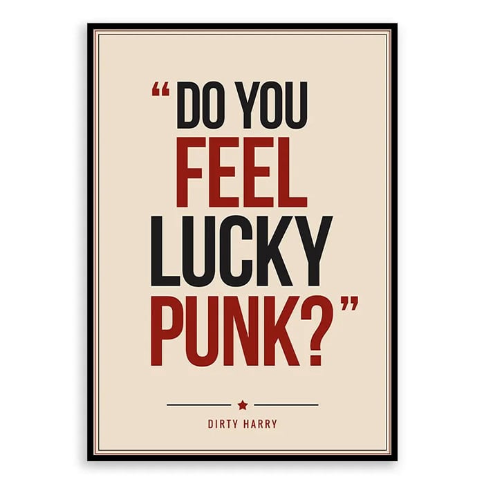Dirty Harry Quote Poster Print - Retro Typography Wall Art