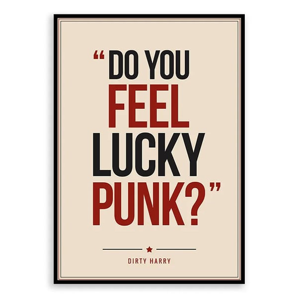 Dirty Harry Quote Poster Print - Retro Typography Wall Art