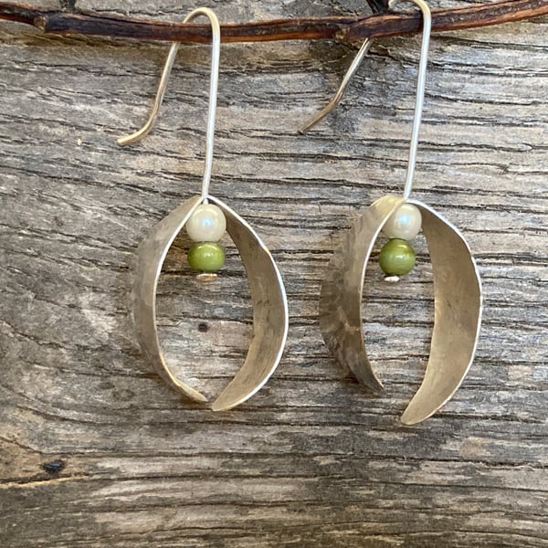Sterling silver mistletoe earrings