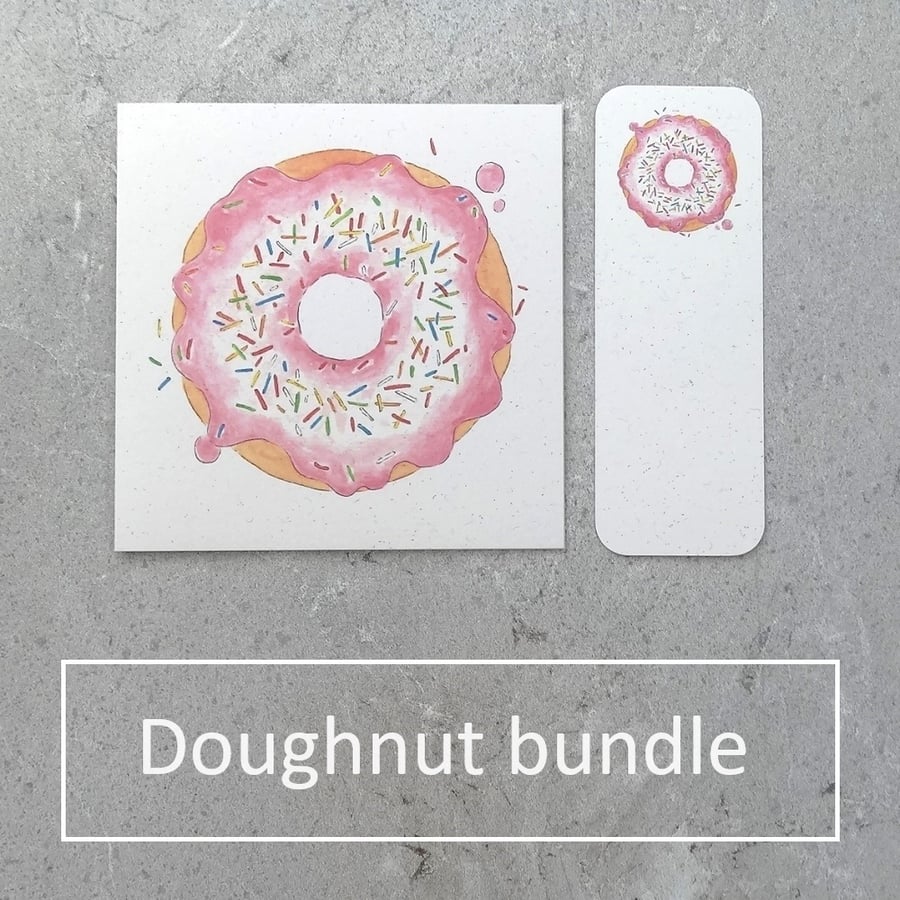 Beautiful Bundle Blank Doughnut Card and Bookmark Eco Friendly