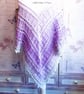 Crochet ombre acrylic shawl in shades of lilac, grey and white. Crochet shawl. - Image 9