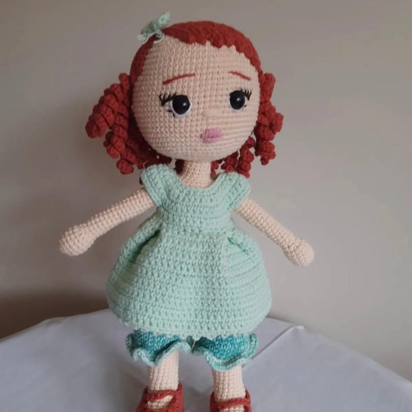 Red hair Doll,Crochet Doll , Amigurumi Doll 