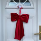 Large Red Velvet Door Bow