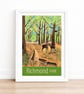 Richmond Park travel poster print by Susie West - Image 3