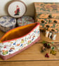 Woodland themed zip top pouch with cute print and metallic contrast - Image 3