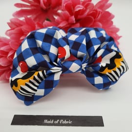 Hair bobble bow in cup cake fabric. 3 for 2 offer.  