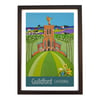 Guildford Cathedral travel poster print by Susie West