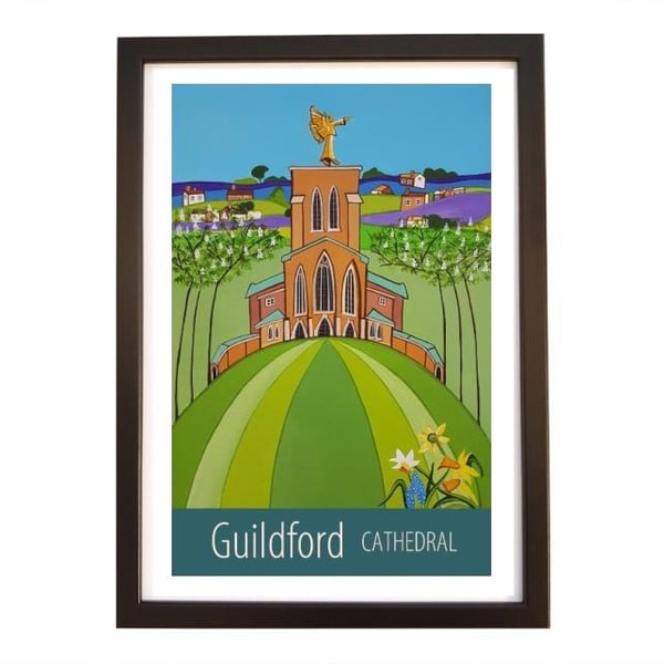 Guildford Cathedral travel poster print by Susie West