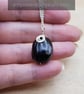 Black Hypersthene pendant necklace. Silver plated wire wrapped - Image 2