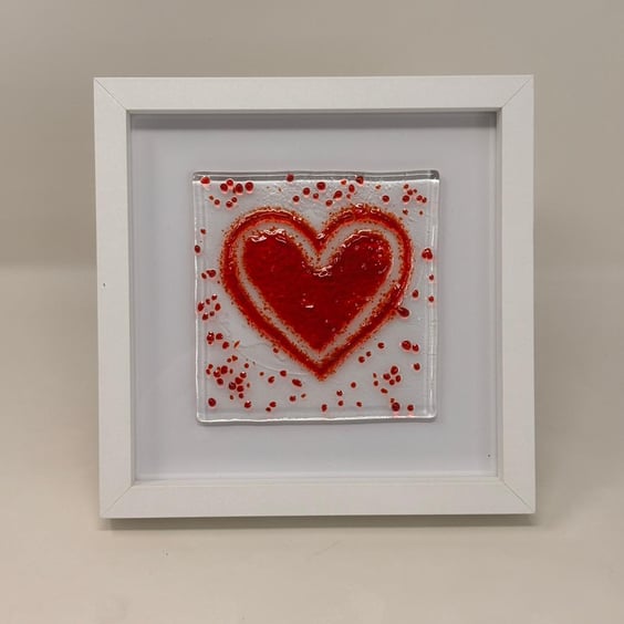 Framed Fused Glass Heart