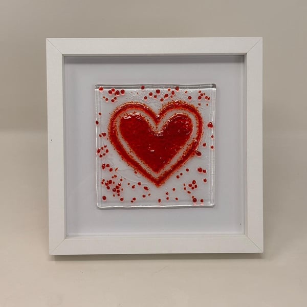 Framed Fused Glass Heart