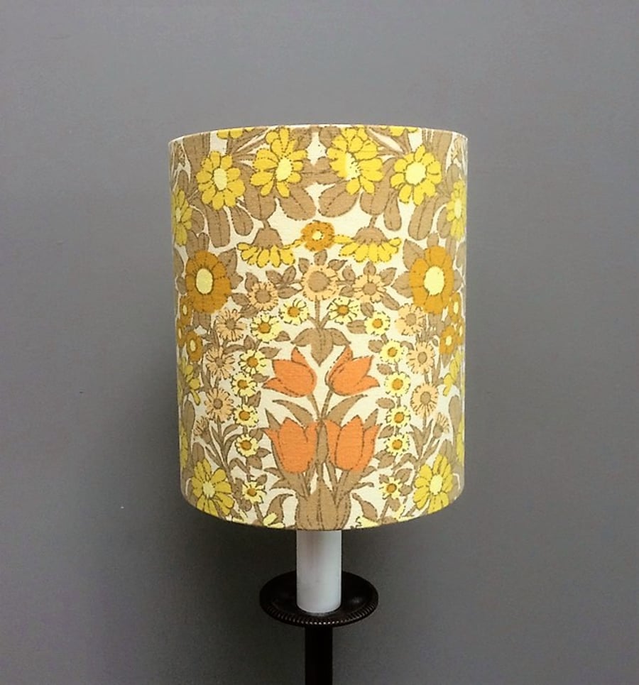 Mellow Yellow Floral Daisy Chain Pat Albeck  vintage fabric Lampshade option