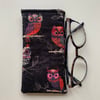 Owl Print Quilted Fabric Glasses Case